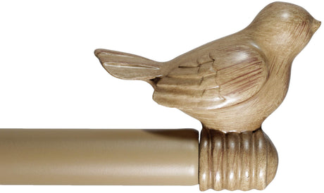 3/4-inch Cute Decorative Bird Adjustable Window Treatment Curtain Single Rod Set, 48" to 84" - Cottage Urbanest