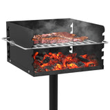 Toriexon Park Grill with Stainless Steel Cooking Grate, Heavy Duty Park Style Charcoal Grill with Grill Cover, Outdoor Park Grill for Backyard, Camping, 16'' L x 16'' W x 8'' H Toriexon