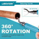 Libraton Deburring Tool with 11 High Speed Steel Blades, 360 Degree Rotary Head Deburring Tool for Metal, Resin, Aluminum, Copper, Plastic, 3D Printing, Wood LIBRATON