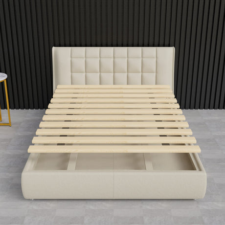 Greaton, 1-Inch Extra Heavy Duty Horizontal Wooden Bunkie Board/Bed Slats, Full(54"), Beige Greaton