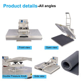 ZJBFXY88 24x32 Large Format Manual Heat Press Machine, Single Platen, Double Pressure Rods, 110V, 4500W (No Plug) (Grey, 24 x 32'' (60 x 80cm)) ZJBFXY88