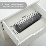 Office Laminator Machine for Professional Presentations & Home Use, 13-inch Wide Thermal Hot Laminating, Jam-Proof Design with Auto-Feed, Durable for ID Cards & Document Protection-A3-399 Queceuy