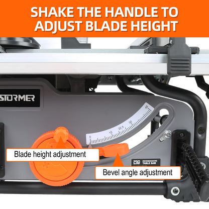 Table Saw for Jobsite, Prostormer 8-Inch Portable Tablesaw 25-Inch Rip Capacity,11-Amp Compact Benchtop Saw with Sliding Miter Gauge for Woodworking & DIY - WoodArtSupply