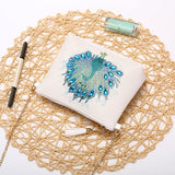 2 Pcs Diamond Painting Crossbody Bag, DIY 5D Diamond Painting Handbag Kit with Chain and Tassel, Bling Rhinestone Makeup Shoulder Bag for Woman, DIY Craft Gift, Peacock JBTM24