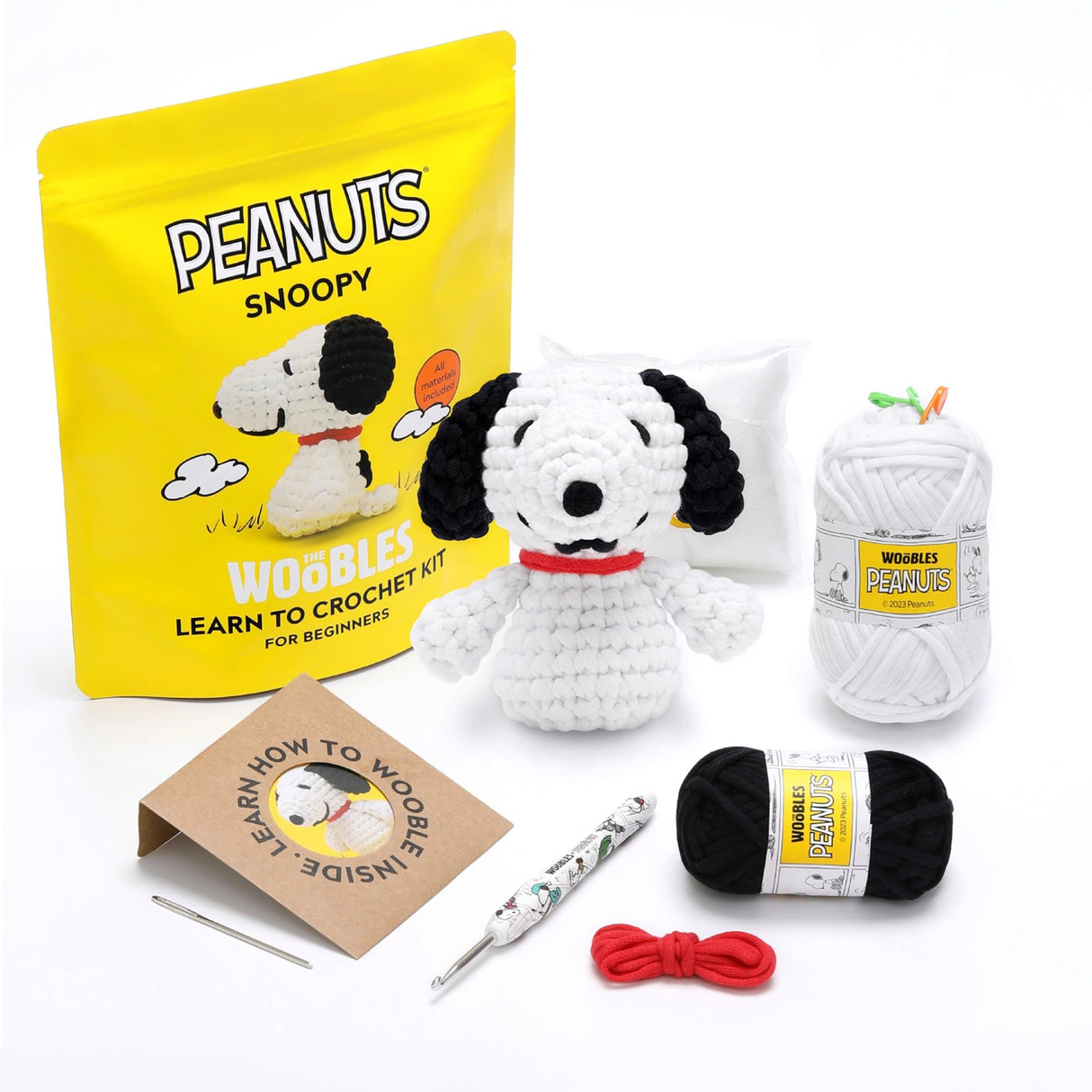 The Woobles Beginners Crochet Kit with Easy Peasy Yarn as seen on Shark Tank - with Step-by-Step Video Tutorials - Snoopy The Woobles