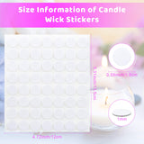 Zonon 1120 Pieces 20 Sheets Candle Making Wick Stickers Double-Sided Heat Resistance Hot Wax Wick Stickers for Candle Making(15 mm,White) Zonon
