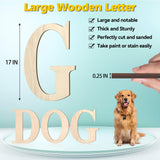 Large Wooden Letters for Wall Decor, 17 inch Big Wood Letters, Giant Wooden Letter G, Unfinished Wood Alphabet Letters for Crafts, Name Sign, Rustic Wedding, Christmas Home Decoration Coowayze