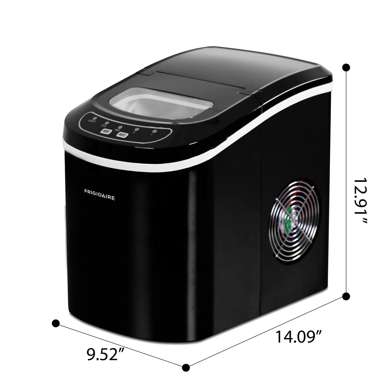 FRIGIDAIRE EFIC101-BLACK Ice Maker Machine for Countertop, 26 lbs, Adjustable Ice Cube Size, Portable Ice Cube Maker for Home/Kitchen/Office/Bar- Black Frigidaire