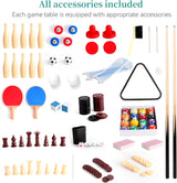 12-in-1 Game Table - 48" Combo Game Table, Ping Pong Table, Foosball Table, Air Hockey Table, Pool Table - Sports Arcade Games with Accessories - Ideal for Game Rooms and Family Game Nights! Rioloiuy