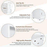 Linique Modern Tall Bookshelf with LED Light, Drawer & Open Shelves for Versatile Storage - White Linique