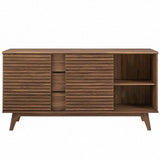 Modway Render 63" Mid-Century Modern Sideboard Buffet Table or TV Stand in Walnut Modway