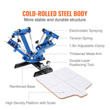 VEVOR Screen Printing Machine, 4 Color 1 Station 360° Rotable Silk Screen Printing Press, 21.2x17.7in / 54x45cm Screen Printing Press, Double-Layer Positioning Pallet for T-Shirt DIY Printing VEVOR