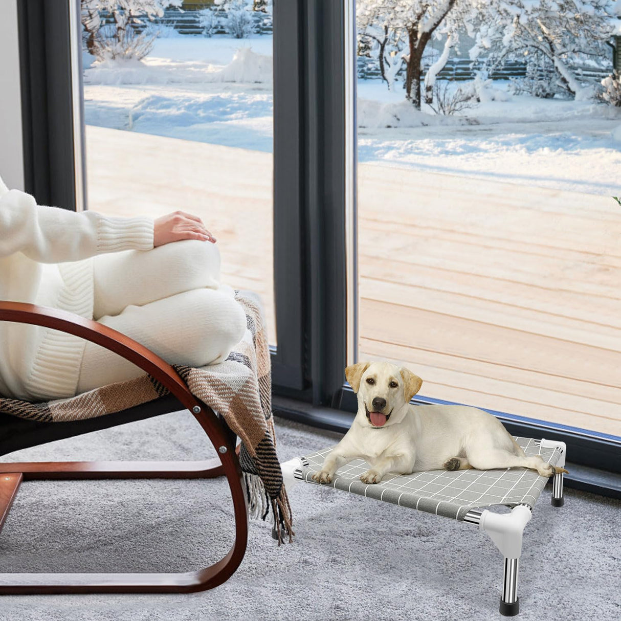 Elevated Pet Bed Dog Cot- Pet Bed for Small Dogs | Raised Dog Bed for Indoor and Outdoor Use for Small Pets Tensorsine