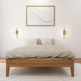 Plank+Beam Solid Wood Platform Bed Frame, Strong Wood Slat Support, No Box Spring Needed, Easy Assembly, Matte Pecan, Full Plank+Beam