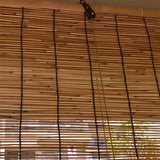 YYQ SHOP Brown Bamboo Window Shades Blinds Retro Bamboo Curtains Roller Shades with Lifting Bamboo Roll Up Window, 24x36 32x72 40x64 Custom Matchstick(Size:24(W) x 36(H) inches) YYQ SHOP