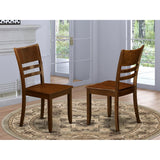East West Furniture Lynfield Dining Ladder Back Wood Seat Kitchen Chairs, Set of 2, Espresso East West Furniture