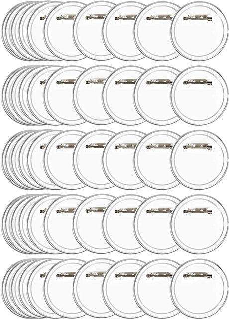 BUYGOO 50Pcs 2.4 inch Make Your Own Buttons Clear Button Pin Picture Button Pin Button Badge Clear Picture Buttons for DIY Crafts and Children's Paper Craft Activities and More BUYGO