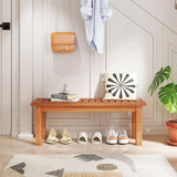 Tangkula Outdoor Backless Bench, Solid Wood Patio Bench w/Slatted Seat, 2-Person Rustic Wooden Entryway Bench for Front Porch Garden Balcony Park Indoor, Weatherproof, 34”, Load up to 330 LBS (1) Tangkula