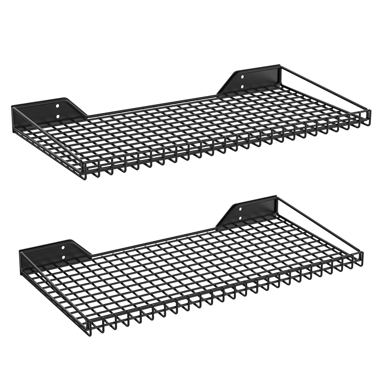 TORACK 2 Pack Wall Mounted Storage Shelves, 23.5" x 12" Wall Shelf for Garage, Closet, Laundry Room, Heavy Duty Garage Wall Shelving, Holds Up to 65 Lbs(Black) TORACK