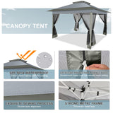 COBIZI 12x12 Pop up Gazebo on Clearance with Mosquito Netting & Sandbags, Outdoor Canopy Tent with 4 Ropes 8 Stakes & Portable Carrying Bag, Patio Portable Gazebo for Garden Backyard & Lawn,Darkgrey COBIZI