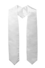 GraduationMall Unisex Adult Plain Graduation Stole 60" White GraduationMall
