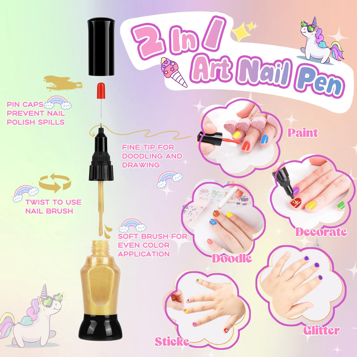 Oisacirg Kids Nail Polish Set for Girls, 28Pcs Nail Art Kit with Nail Dryer, Non-Toxic Peel-Off Water-Based Nail Polish Christmas Birthday Gifts Toddlers Kids Girls Toys Ages 3 4 5 6 7 8+ Oisacirg