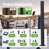 Dawn Railing Heavy-Duty Cable Railing Post, 36”x2”x2” High Strength Steel Square Corner Post with Level Drilled Holes, Weldless Black Powder-Coated Finish, for Wood/Concrete Deck Stair, 1 Pack Dawn Railing