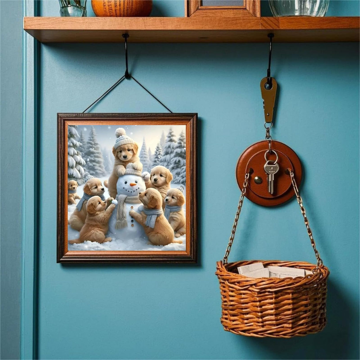 STGLCR Snowman Diamond Painting Kits for Adults - Dog Diamond Art Kits for Adults Beginner, Winter DIY Full Drill Diamond Dots Paintings with Diamonds 5D Gem Art and Crafts Home Wall Decor 12x12inch STGLCR