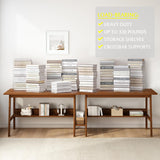 NELYE 94" Double Study Desk with Bookshelf - Spacious Wooden Workstation in White NELYE