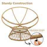 Milliard Wicker Papasan Chair with 360-degree Swivel, Tan Cushion and Natural Color Frame. Indoor and Outdoor Use Milliard