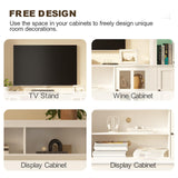 MEISSALIVVE Wall Unit TV Stand with Storage & LED Lights, Large Entertainment Center with Bookshelves for TVs up to 75", Media Console for Living Room, White MEISSALIVVE