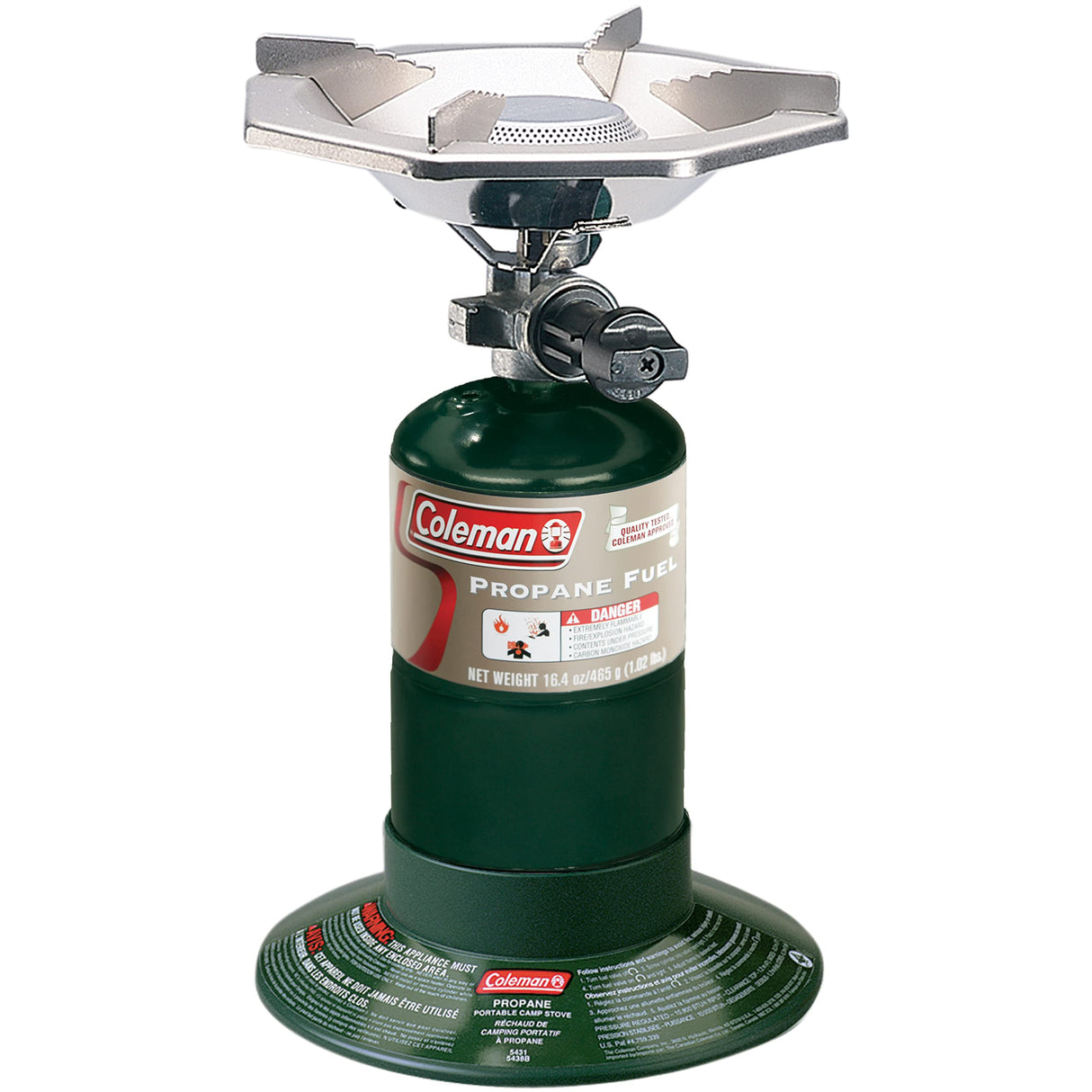 Coleman Bottletop Propane Camping Stove, Portable 1-Burner Adjustable Stove with Wind Baffles, Pressure Regulator, and 10,000 BTUs of Power; Ideal for Camping, Hiking, Backpacking, & More Coleman