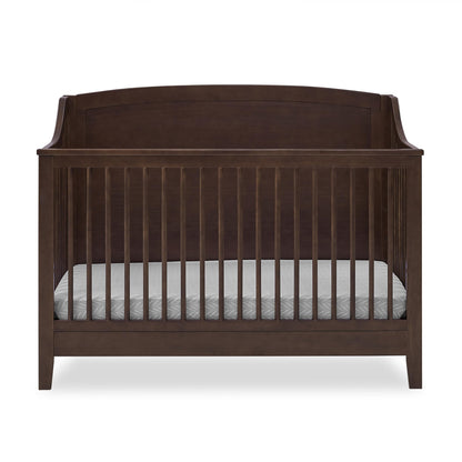 Delta Children Campbell 6-in-1 Convertible Crib - Greenguard Gold Certified, Walnut Espresso - WoodArtSupply