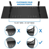 Mount-It! Heavy Duty Wall Mounted Drop Leaf Table, Folding Wall Mounted Desk, Drop Down Table 45x15x7, Floating Desk, Folding Laundry Table for Small Spaces, Home Office, Garage, Basement Kitchen Mount-It!