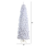 Nearly Natural 8ft. Slim White Artificial Christmas Tree with 1348 Bendable Branches Nearly Natural