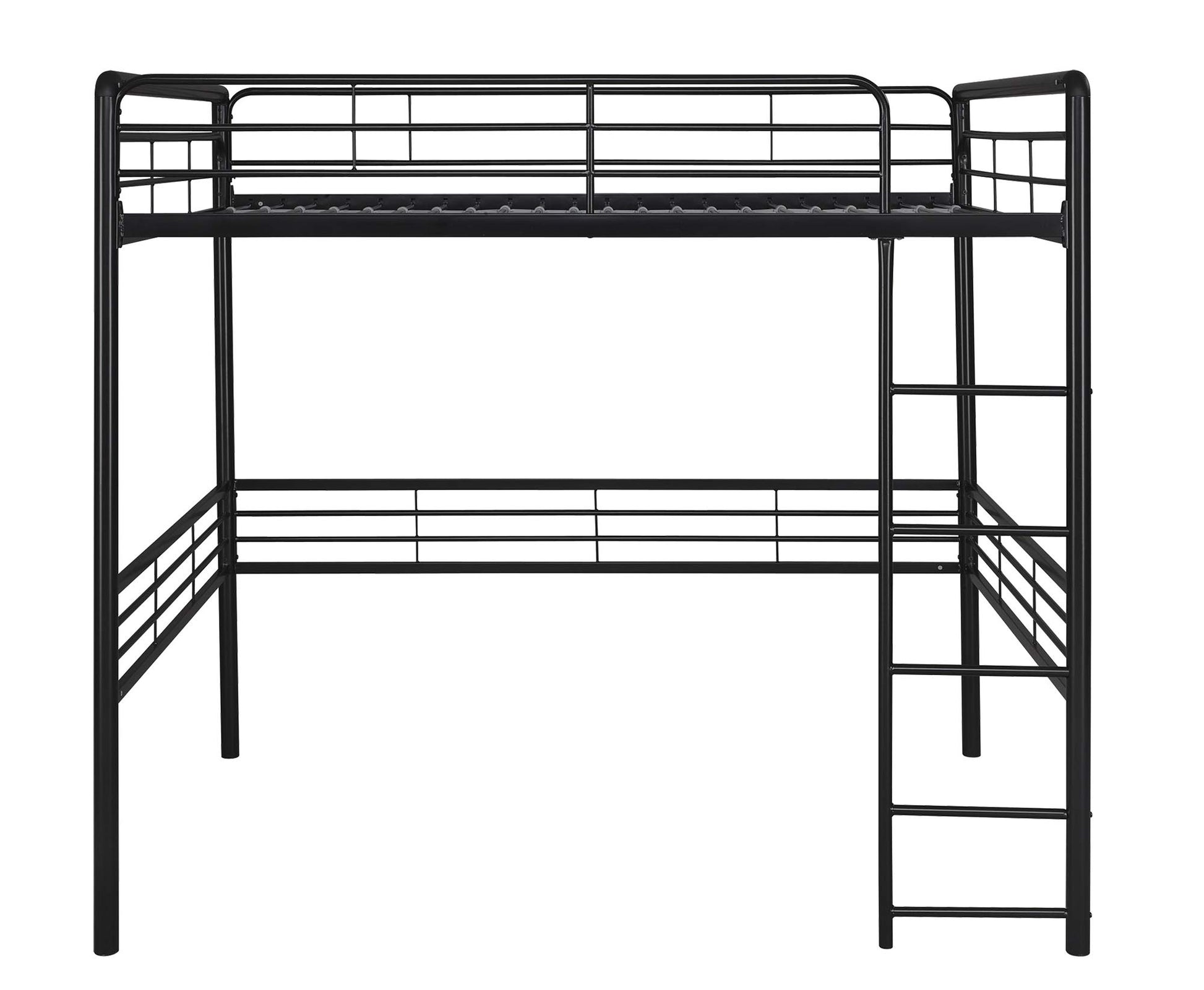 DHP Tommy Industrial Full Metal Loft Bed in Black - WoodArtSupply