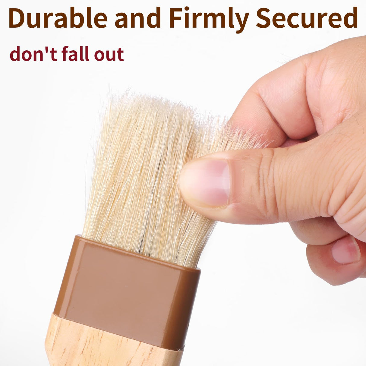 3 Pcs Pastry Brush, Natural Bristle Basting Brush, Cooking Brush, Food Brush, Butter Brush, Baster Brush, BBQ Brushes for Sauce, Kitchen Baking Brushes for Oil, Grilling, Marinade yeestone