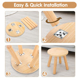 Wingyz Wooden Step Stools for Kids, 10 Inch Solid Kids Chairs Perfect Matched Sensory Table, Multi-Purpose Children Sitting Stool for Playroom Bathroom (Natural, 2 Pack) wingyz