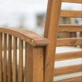 Walker Edison Rendezvous Modern 7 Piece Solid Acacia Wood Outdoor Dining Set, Set of 7, Brown Walker Edison