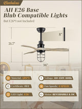 Fanbulous 36Inch Ceiling Fans with Lights and Remote Control Farmhouse Flush Mount Ceiling Fan with 6-Speeds,Low Profile Ceiling Fans with Quiet Reversible DC Motor for Patio Living Room Bedroom Fanbulous