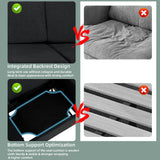 STHOUYN 51” Small Loveseat Sofa for Small Spaces, Comfy Black Couch with 2 USB Ports, Modern 2 Person Loveseats for Living Room Bedroom, Mini Teen Office Couch (Black) STHOUYN