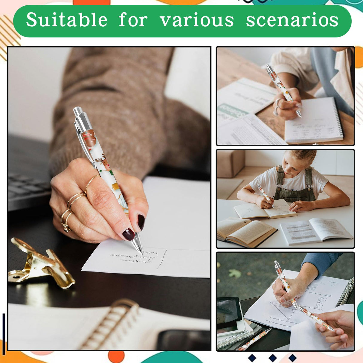 SENONAPO 100 Pcs Sublimation Pens Bulk Diy Christmas Personalized Pens Heat Transfer Ballpoint Pen with Shrink Wrap White Blank Aluminum Customized Clip Pen for Office School Stationery Gift Supplies SENONAPO