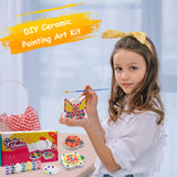 Weilim Paint Your Own Stepping Stones 5-Pack for Kids, Boys & Girls Ages 3-12, Butterfly, Turtle, Flower, Tree & Ladybug DIY Outdoor Garden Art & Craft Ceramic Painting Set Weilim