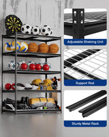 WORKPRO 5-Tier Heavy Duty Metal Shelving Unit, 72”H x 48”W x 24”D, Adjustable Storage Rack with 4000 lbs Capacity, for Garage, Basement, Workshop, Warehouse WORKPRO