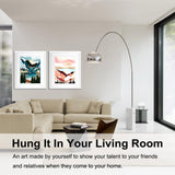 BAISITE Paint by Numbers Kit for Adults Beginners,12" Wx16 L 2 Pack Canvas for Painting Kits for Adults in Colorful Box-Sunset Lake Mountains1112 BAISITE