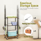 ZHOOGE Fishing Rod Holders for Garage, Fishing Pole holders Fishing Pole Rack Holds up to 8 Rods and Reel Combos, Fishing Gear Equipment Organizer Storage Solution for Garage Basement or Indoor ZHOOGE