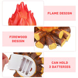 ABOOFAN LED Fake Campfire Lamp Battery Powered Artificial Fire Fake Flame with Realistic Log Flameless Candle for Halloween Christmas Campfire Party Decorations ABOOFAN