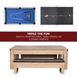 Hathaway Newport 7-ft Pool Table Combo Set with Benches - Rustic Grey with Blue Felt Hathaway