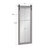 Kate and Laurel Cates Farmhouse Wood Framed Panel Mirror, 18 x 50, Gray, Barn Door-Inspired Rustic Mirrors for Wall Kate and Laurel