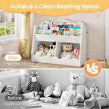 CHOEZON Kids Bookshelf and Toy Storage, Children's Bookcase with 2 Toy Cubes, Toddler Book Shelf for Kids Room, Wooden Book Organizer, for Playroom, Nursery, Living Room, White MCW15WB CHOEZON